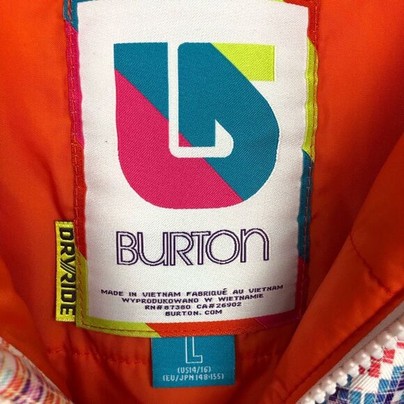 Burton Winter Coat Multicolor Zip Up Jacket Youth Sz Large (14/16) - Picture 3 of 16